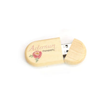 Load image into Gallery viewer, Wood USB - Oval - Printed