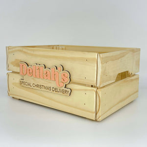 Wooden Crate with Personalised Pop Out Name