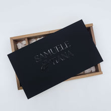 Load image into Gallery viewer, Maple/Walnut Photo Boxes - Matte Black or White Lid - Black Gloss Printed