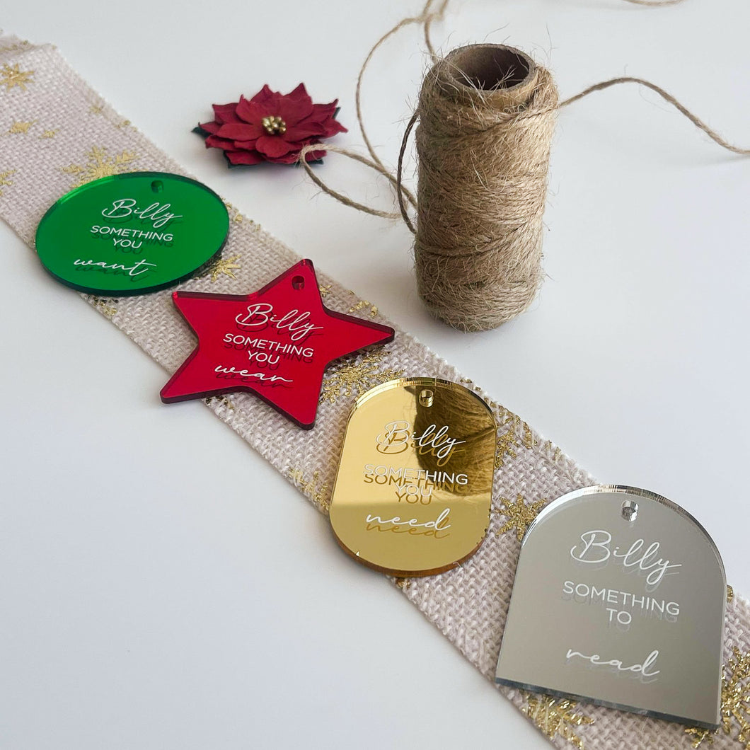 Personalised Christmas Mindful Gift Tags (Set of 4)