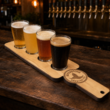 Load image into Gallery viewer, Custom Beer Paddle / Bar Flight 4 Hole