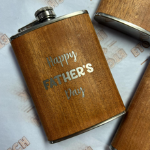 Load image into Gallery viewer, Walnut Wood Engraved Flask