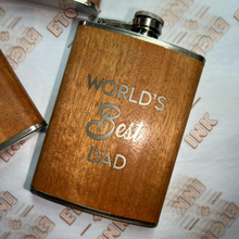 Load image into Gallery viewer, Walnut Wood Engraved Flask