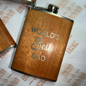 Walnut Wood Engraved Flask