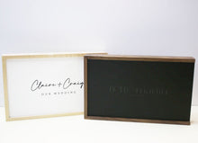 Load image into Gallery viewer, Maple/Walnut Photo Boxes - Matte Black or White Lid - Black Gloss Printed