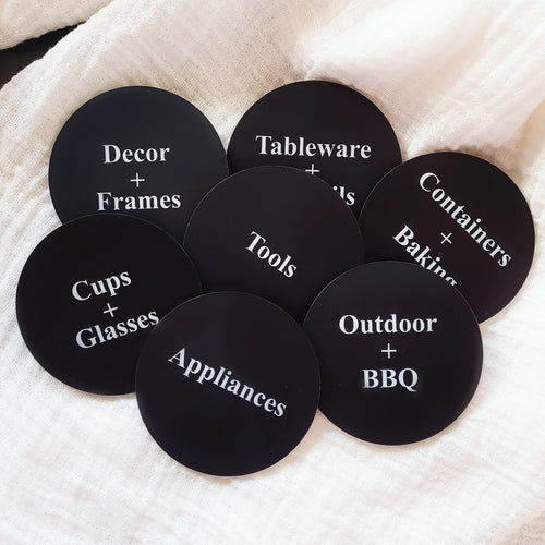 Detachable Acrylic Circle Organisational Labels