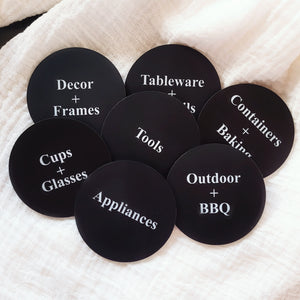 Detachable Acrylic Circle Organisational Labels