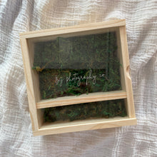 Load image into Gallery viewer, Pine Photo Boxes - Clear Acrylic Lid- Engraved (6x4, 5x7, 10x12)