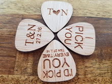 Load image into Gallery viewer, Personalised Engraved Bamboo Wood Guitar Picks