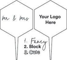 Load image into Gallery viewer, Hexagon Engraved Cupcake Toppers QTY 6