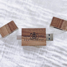 Load image into Gallery viewer, Wood USB and USB C - Rectangle - Engraved