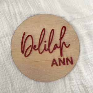 Double Name Baby Plaque