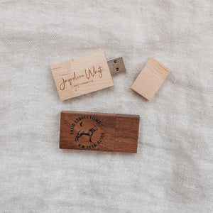 Wood USB - Rectangle - Engraved