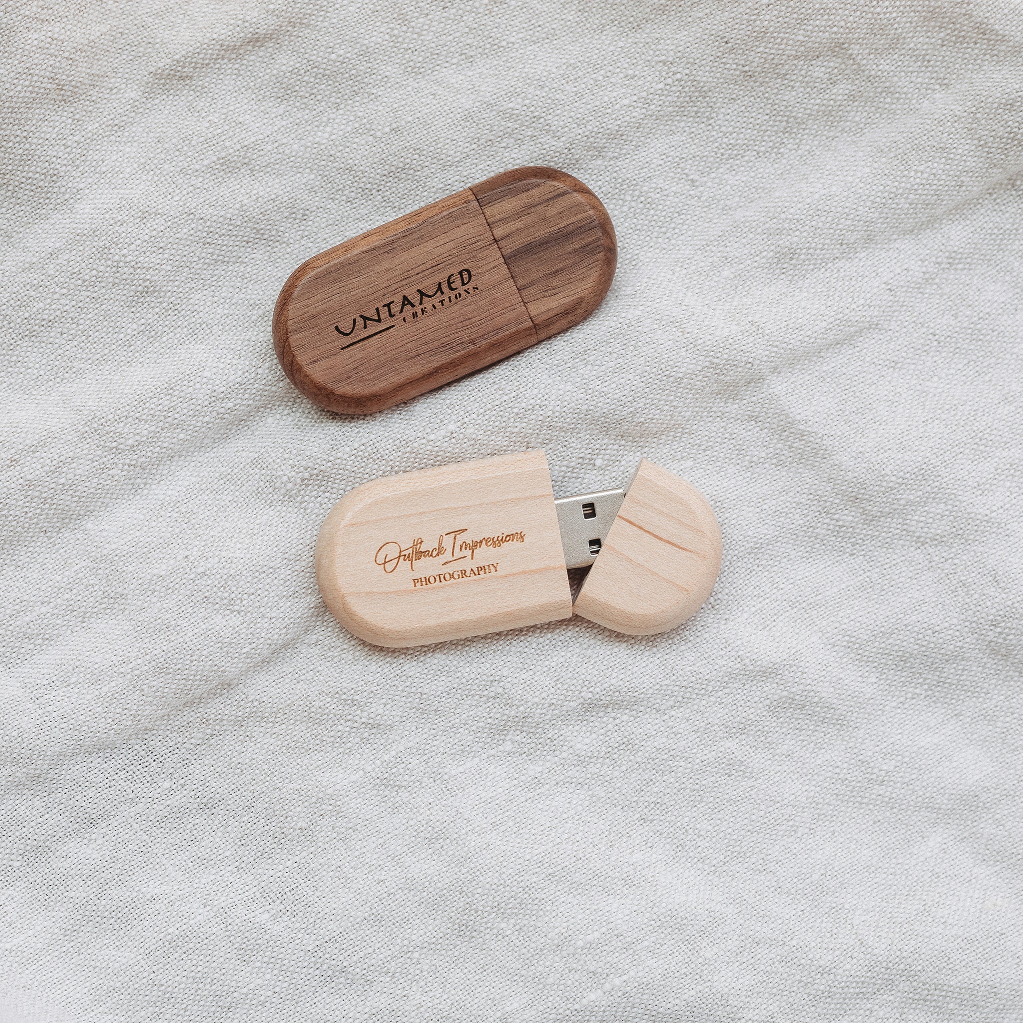Oval Wood USB Stick Printed or Embossed - Crazy Dave Promo UK
