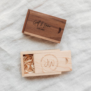 Wood USB Gift Box - Rectangle - Engraved