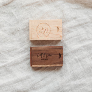 Wood USB Gift Box - Rectangle - Engraved