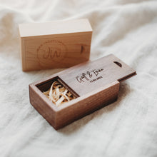 Load image into Gallery viewer, Wood USB Gift Box - Rectangle - Engraved