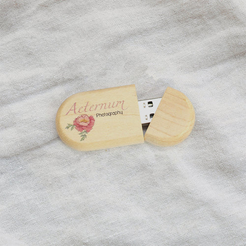 Wood USB - Oval - Printed