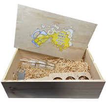 Load image into Gallery viewer, Fathers Day Beer Hamper with Personalised Wood Box