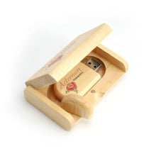 Load image into Gallery viewer, Wood USB Gift Box - Oval - Printed