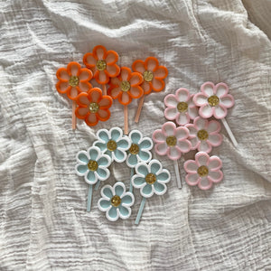 Mini set of 5 Flower Acrylic Cake Toppers