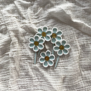 Mini set of 5 Flower Acrylic Cake Toppers