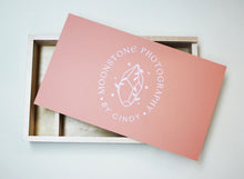 Load image into Gallery viewer, Maple/Walnut Photo Boxes - Coloured Lid - White Printed Logo/Text