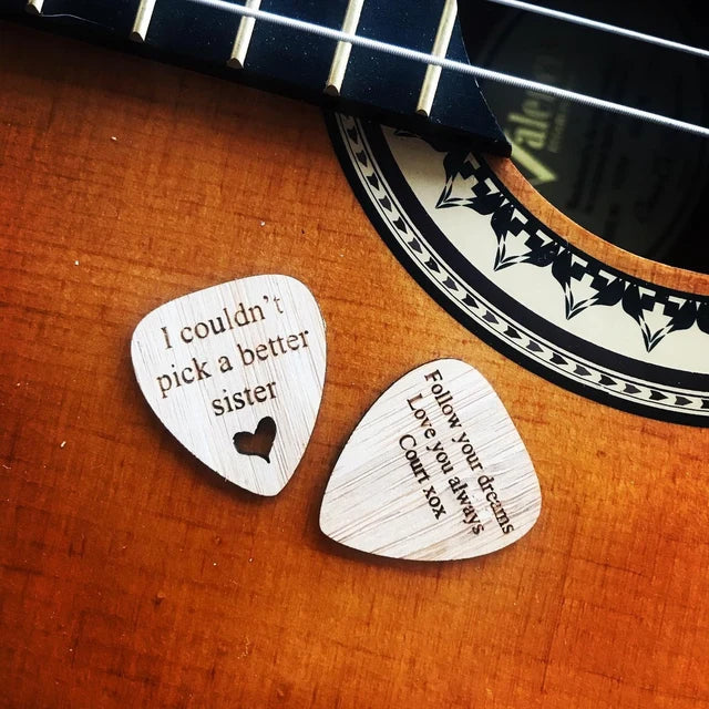 Personalised Engraved Bamboo Wood Guitar Picks